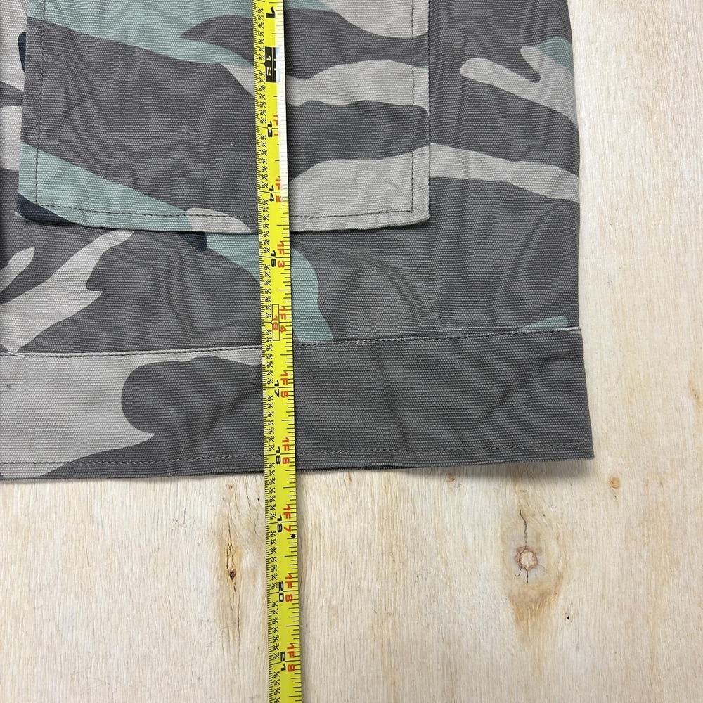 Shinestar Jacket Womens Small Green Camo Military Cropped Button Front Pockets - Picture 4 of 6